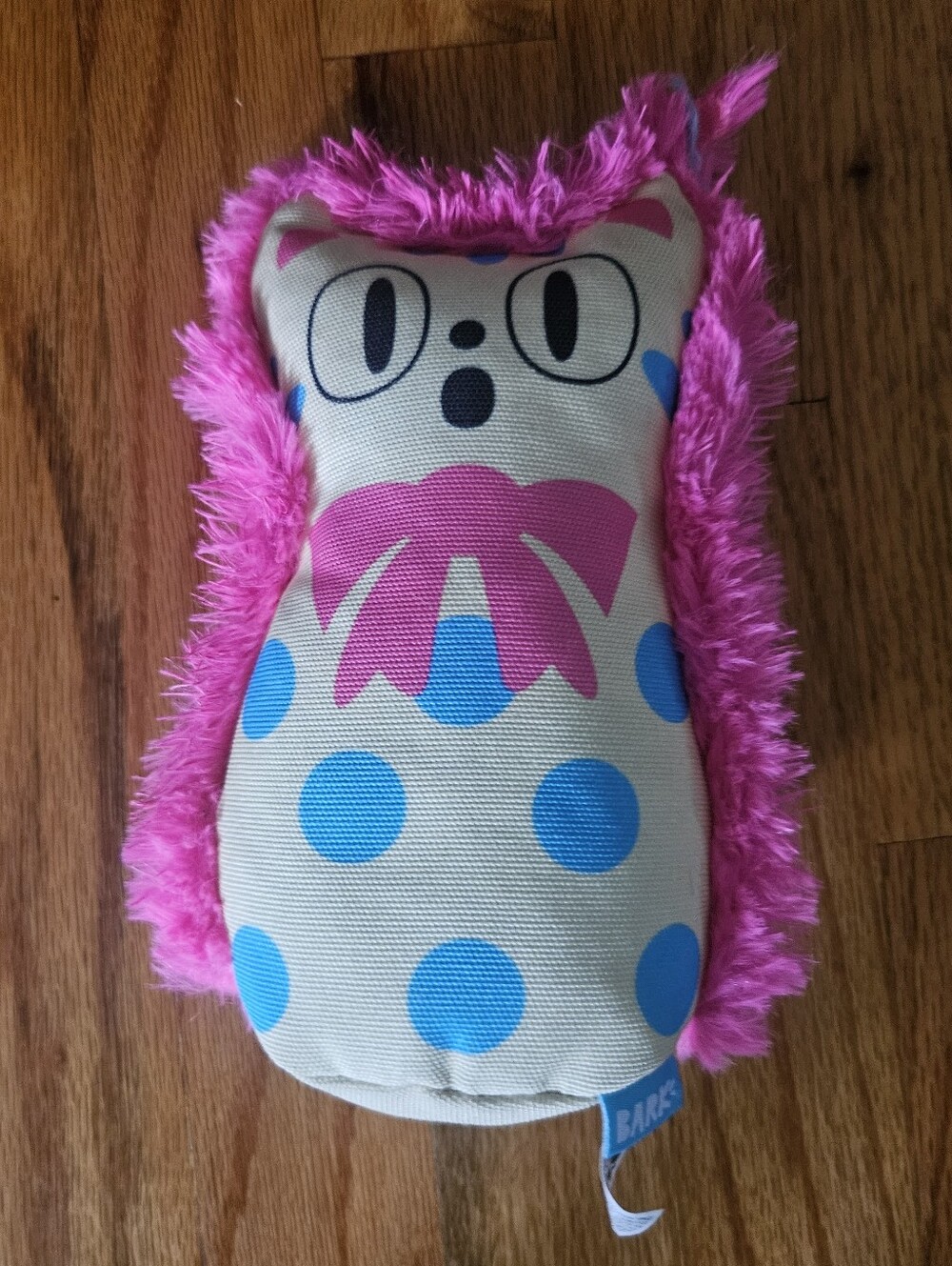 Bark Pink & Blue Polka Dot Plush Small Pet Toy